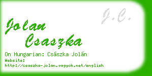 jolan csaszka business card